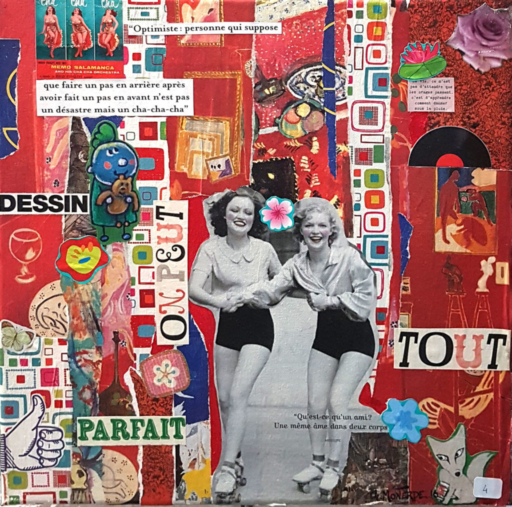 Collages sur toile avec texte