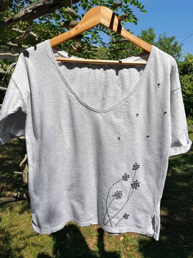 fleurs sur tee shirt